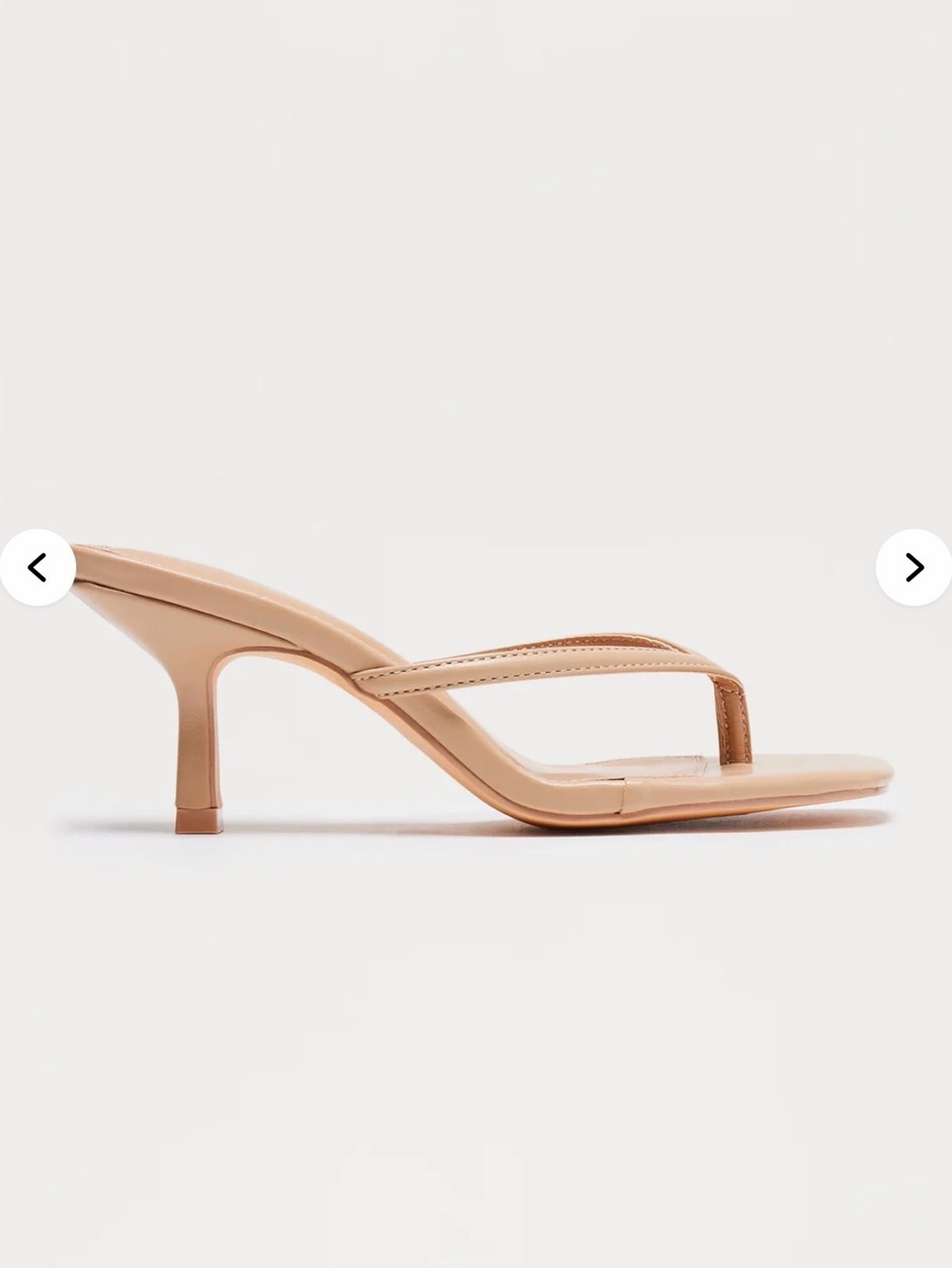 Yasmin Faux Leather Thong Heel Mules - Camel - Picture 2 of 3